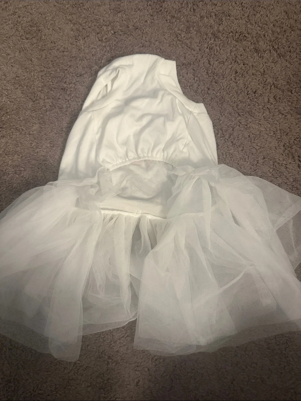 Dog - “I Do Too” White and Gold Tulle Costume Dress